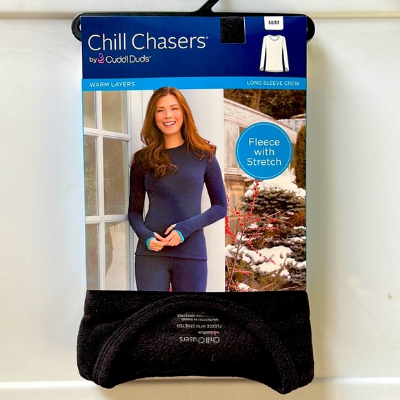 Cuddl Duds Chill Chasers Stretch Fleece Warm Layers Long Sleeve Crew Top CD8486 - Picture 2 of 5